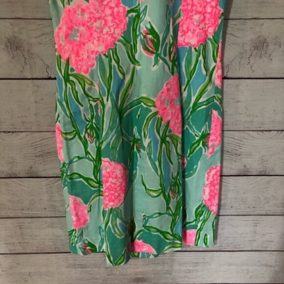 Lilly Pulitzer Pearl Shift Hight Neck Shift Dress Poolside Blue Green Floral 4 - Picture 6 of 7